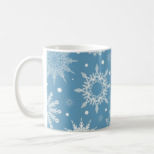 雪片パターン コーヒーマグカップ (左)