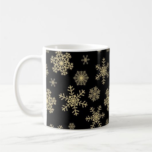 雪片パターン コーヒーマグカップ (左)