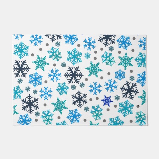 雪片パターン ドアマット (正面)