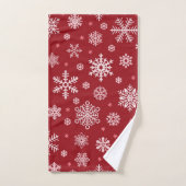 雪片パターン バスタオルセット (ハンドタオル)