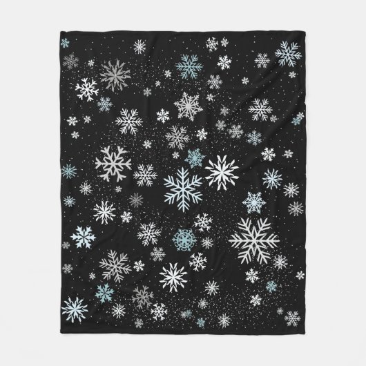 雪片パターン フリースブランケット (正面)