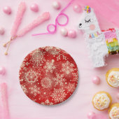 雪片パターン ペーパープレート (パーティー)