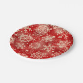 雪片パターン ペーパープレート (アングル)