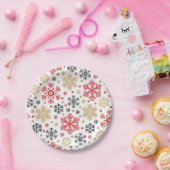 雪片パターン ペーパープレート (パーティー)