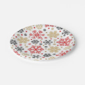 雪片パターン ペーパープレート (アングル)