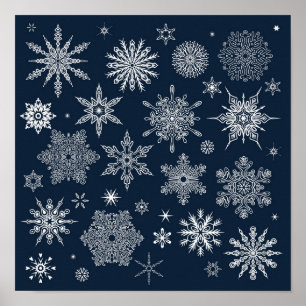 雪片パターン ポスター