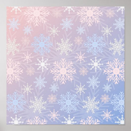 雪片パターン ポスター (正面)