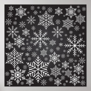 雪片パターン ポスター
