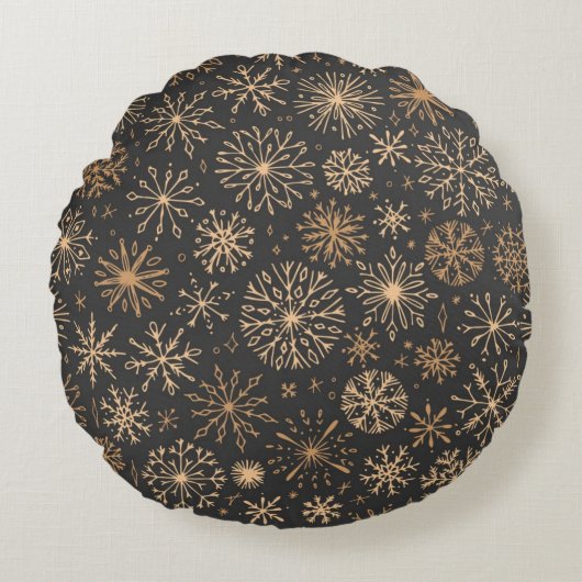 雪片パターン ラウンドクッション (正面)