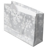 雪片パターン ラージペーパーバッグ (正面アングル)