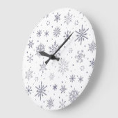雪片パターン ラージ壁時計 (傾斜)