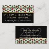 雪片パターン |休日の案内応答のミニカード 名刺 (正面/裏面)