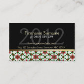 雪片パターン |休日の案内応答のミニカード 名刺 (裏面)