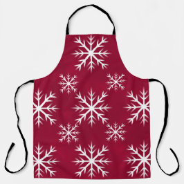雪片パターン – 北極デザイン、クランベリー エプロン