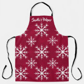 雪片パターン – 北極デザイン、クランベリー エプロン (正面)
