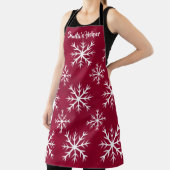 雪片パターン – 北極デザイン、クランベリー エプロン (インサイチュ)