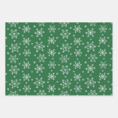 雪片パターン – 赤、エメラルド、真夜中 ラッピングペーパーシート (正面2)