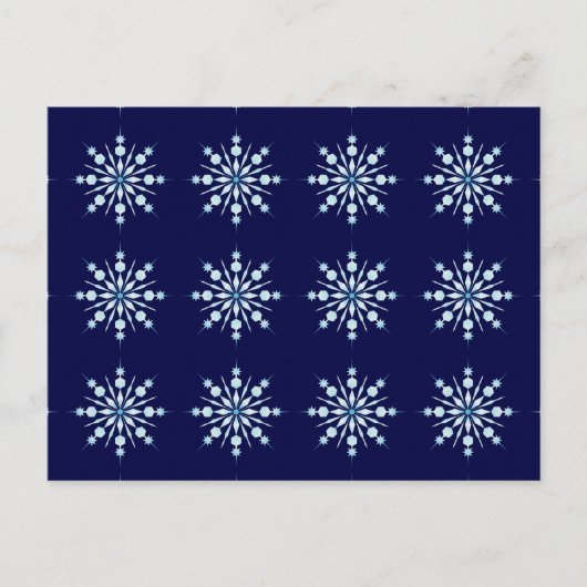 雪片パターン – 12の雪片 ポストカード (正面)