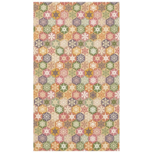 雪片パッチワーク テーブルクロス (正面)