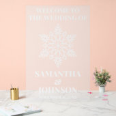 雪片パーソナライズされたの結婚歓迎フロステッド アクリルサイン (ウェディング)