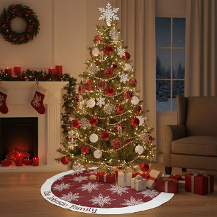 雪片パーソナライズされたの苗字 ブラッシュドポリエステルツリースカート