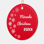 雪片パーソナライズされたクリスマスオーナメント セラミックオーナメント (左)