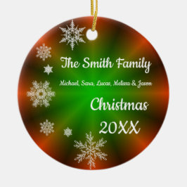 雪片パーソナライズされたクリスマスキープサケ セラミックオーナメント