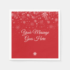 雪片パーソナライズされたメリークリスマス スタンダードカクテルナプキン