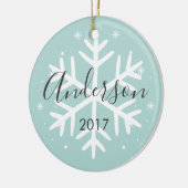 雪片パーソナライズされた写真クリスマスオーナメント セラミックオーナメント (左)