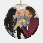 雪片パーソナライズされた写真クリスマスオーナメント セラミックオーナメント (裏面)
