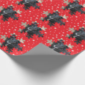 雪片パーソナライズされた写真テンプレート赤 ラッピングペーパー (角)
