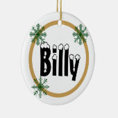 雪片パーソナライズされた名セラミックオーナメント セラミックオーナメント (右)