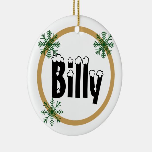 雪片パーソナライズされた名セラミックオーナメント セラミックオーナメント (右)