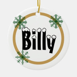 雪片パーソナライズされた名セラミックオーナメント セラミックオーナメント