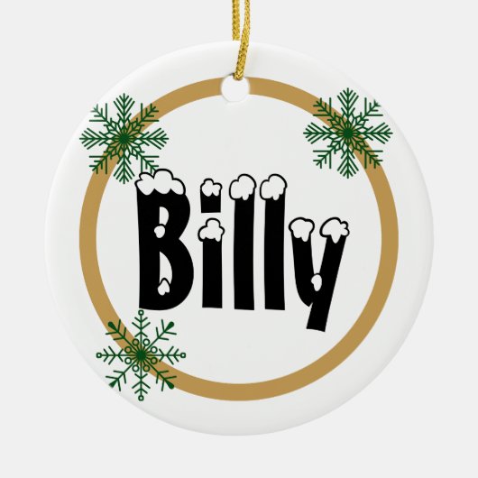 雪片パーソナライズされた名セラミックオーナメント セラミックオーナメント (正面)