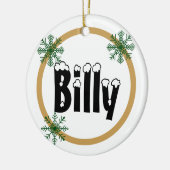 雪片パーソナライズされた名セラミックオーナメント セラミックオーナメント (左)