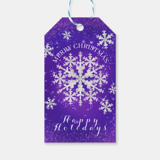 雪片パープルホワイト ギフトタグ (正面)