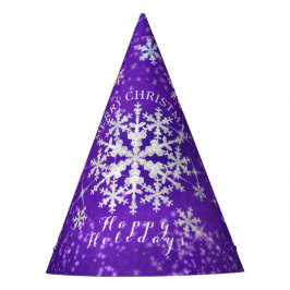 雪片パープルホワイト パーティーハット