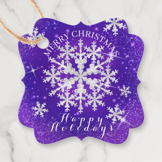 雪片パープルホワイト フェイバータグ (正面)