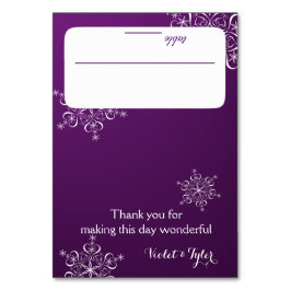 雪片パープル座席カード テーブルナンバー