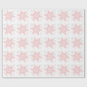 雪片ピンクシルバーウィンターベビーシャワー ラッピングペーパー (フラット)