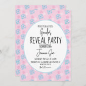 雪片ピンク・ブルー・ジェンダーが冬を明らかにする 招待状 (正面/裏面)