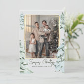 雪片ファミリー写真スカンジパインクリスマスツリー シーズンカード (スタンド正面)