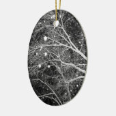 雪片フォトクリスマスツリー記念デコレーション セラミックオーナメント (左)