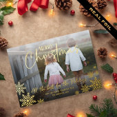 雪片フォトクリスマス 箔シーズンカード