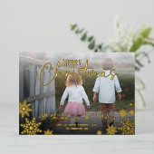 雪片フォトクリスマス 箔シーズンカード (立ち正面)