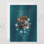 雪片フォトターコイズ金ゴールド招待状カード カード (裏面)