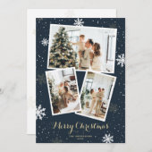 雪片フォトメリークリスマスカード シーズンカード (正面/裏面)