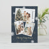 雪片フォトメリークリスマスカード シーズンカード (スタンド正面)