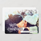 雪片フォトメリークリスマスホリデーカード シーズンカード (正面/裏面)